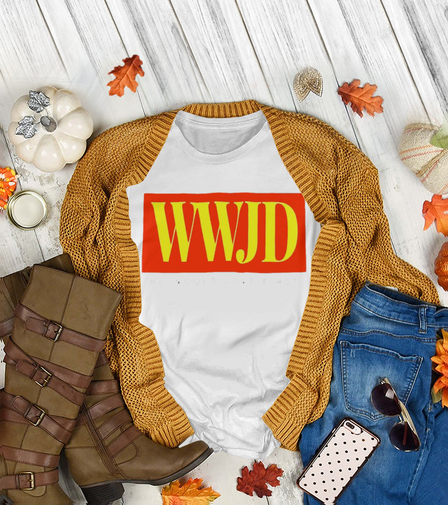 WWJD He Would Love First Bold Red T-Shirt