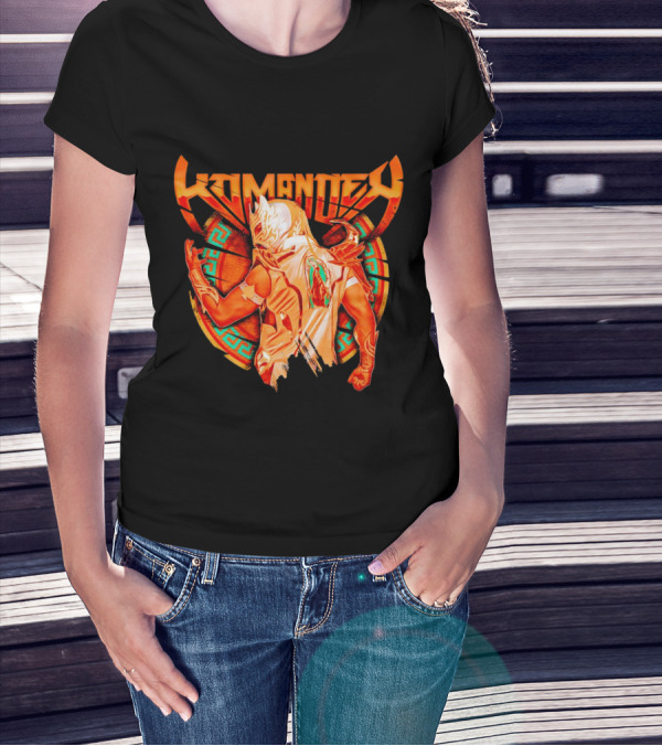 Kommander El As Del Espacio Guerrero Con Máscara Y Tatuaje Espiral Colorido T-Shirt
