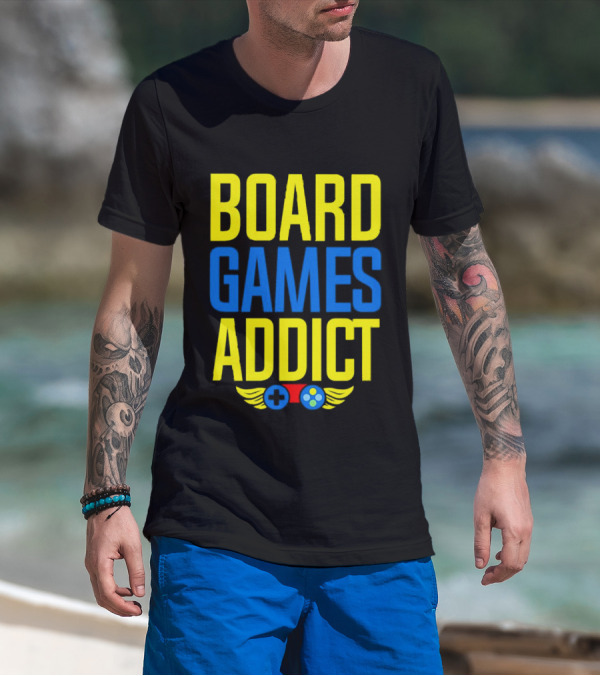 BOARD GAMES ADDICT CONTROLLER WINGS T-Shirt