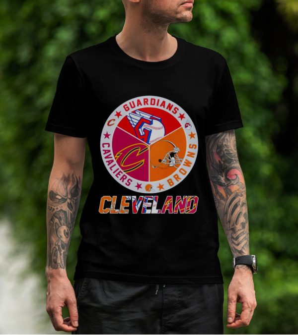 Cleveland Guardians Cavaliers Browns Logo Circle T-Shirt
