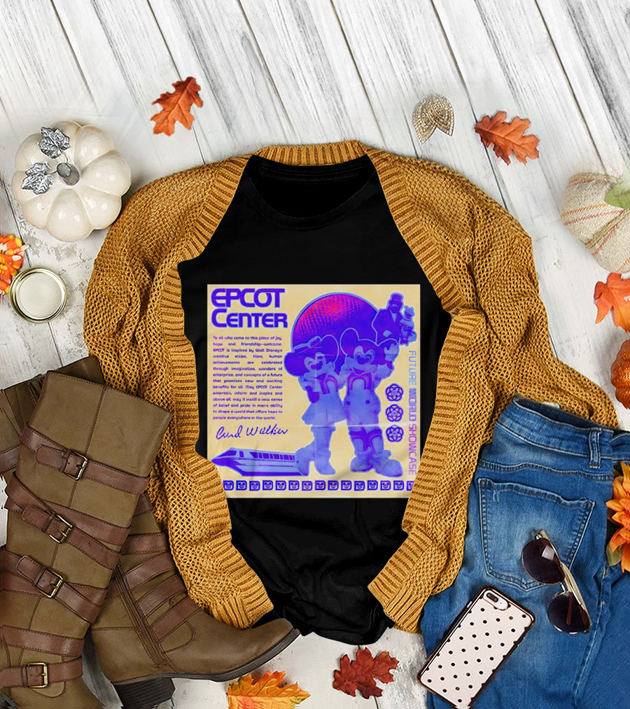 EPCOT Center Future World Showcase Walt Disney 21st Century Adventure with Mickey and Goofy T-Shirt