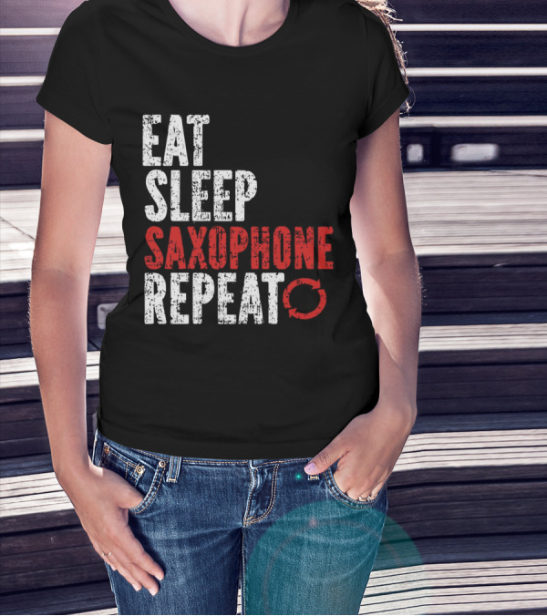Eat Sleep Saxophone Repeat Halloween T-Shirt