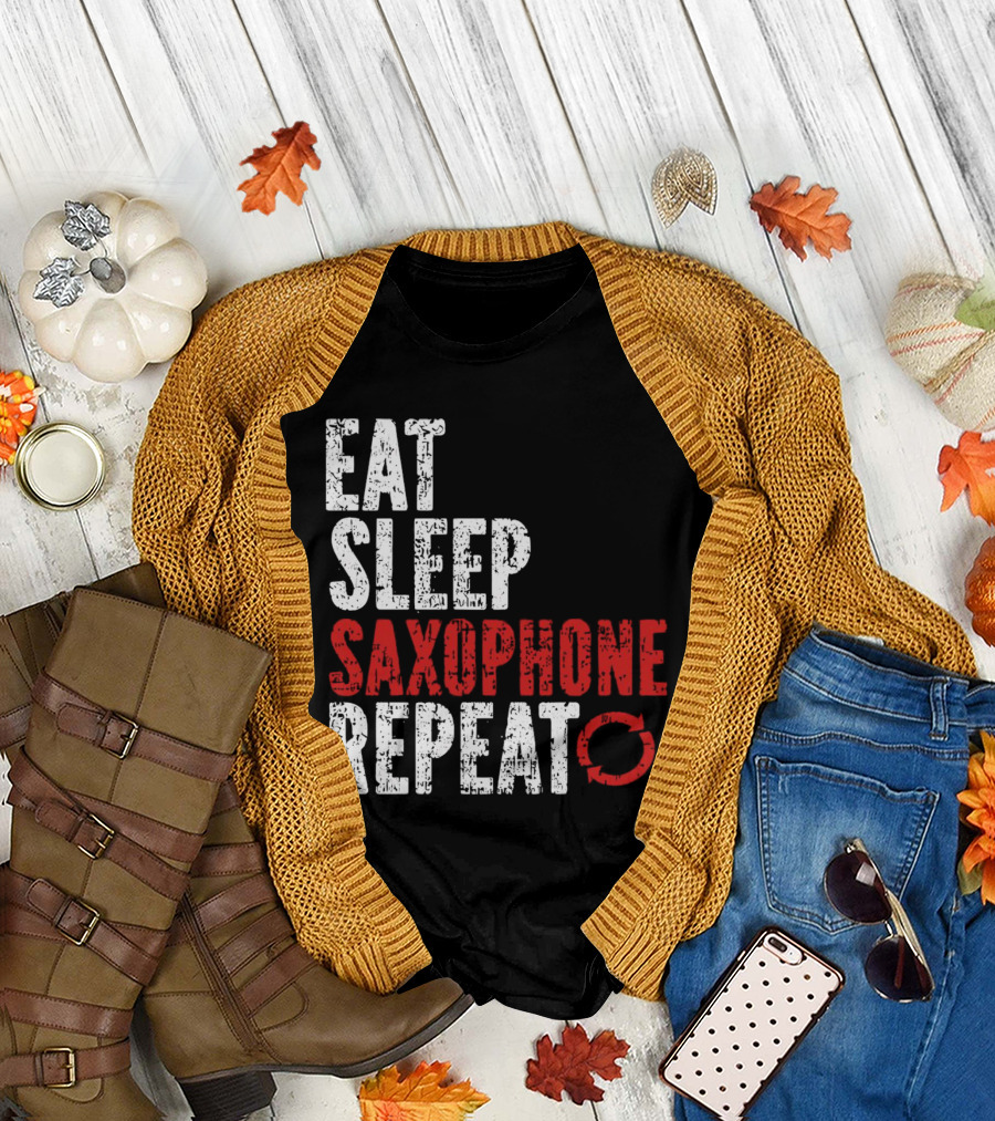 Eat Sleep Saxophone Repeat Halloween T-Shirt