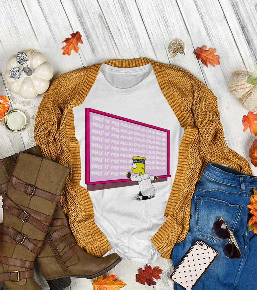 The Simpsons This Is My Mojo Dojo Casa House Bart Simpson Chalkboard Scene T-Shirt