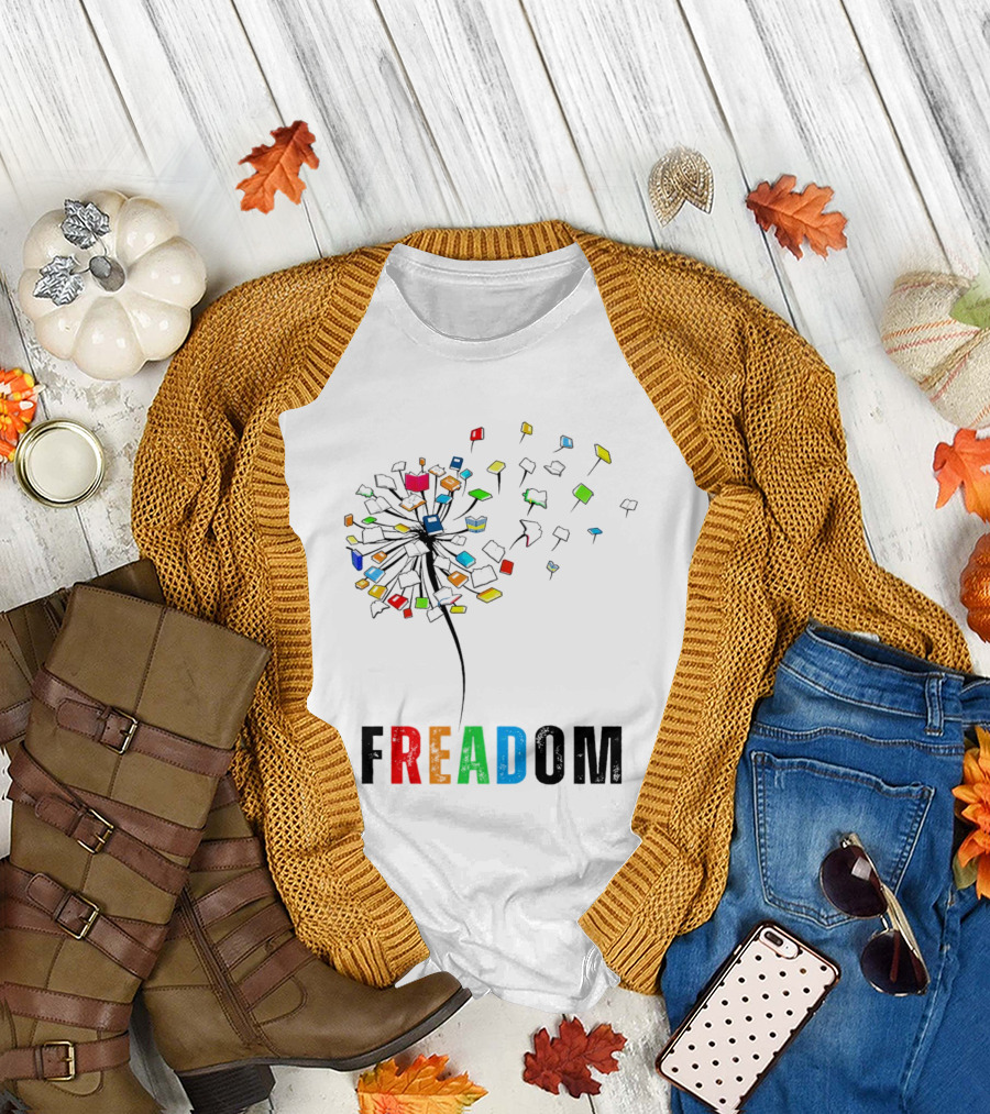 Freadom Dandelion Book Lover T-Shirt