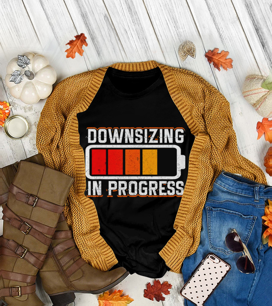 Downsizing in Progress Battery Low Energy Warning T-Shirt