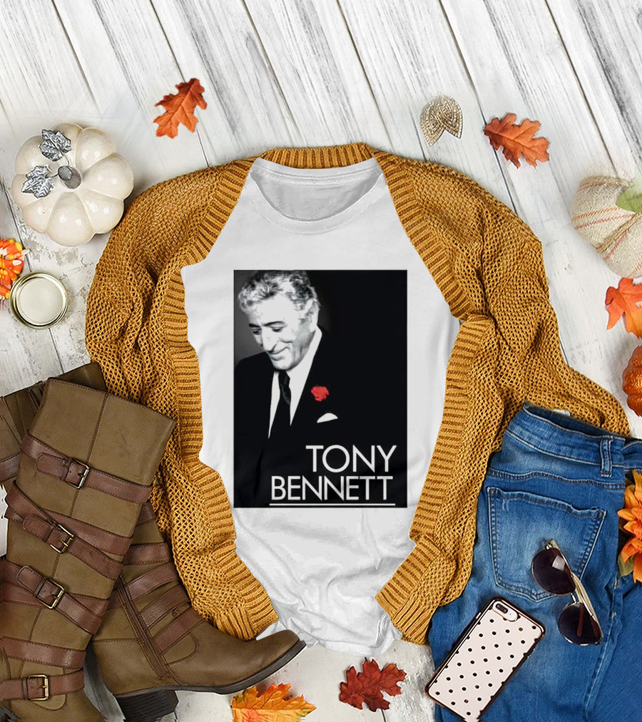 Tony Bennett Thank You for the Memories with Red Rose T-Shirt