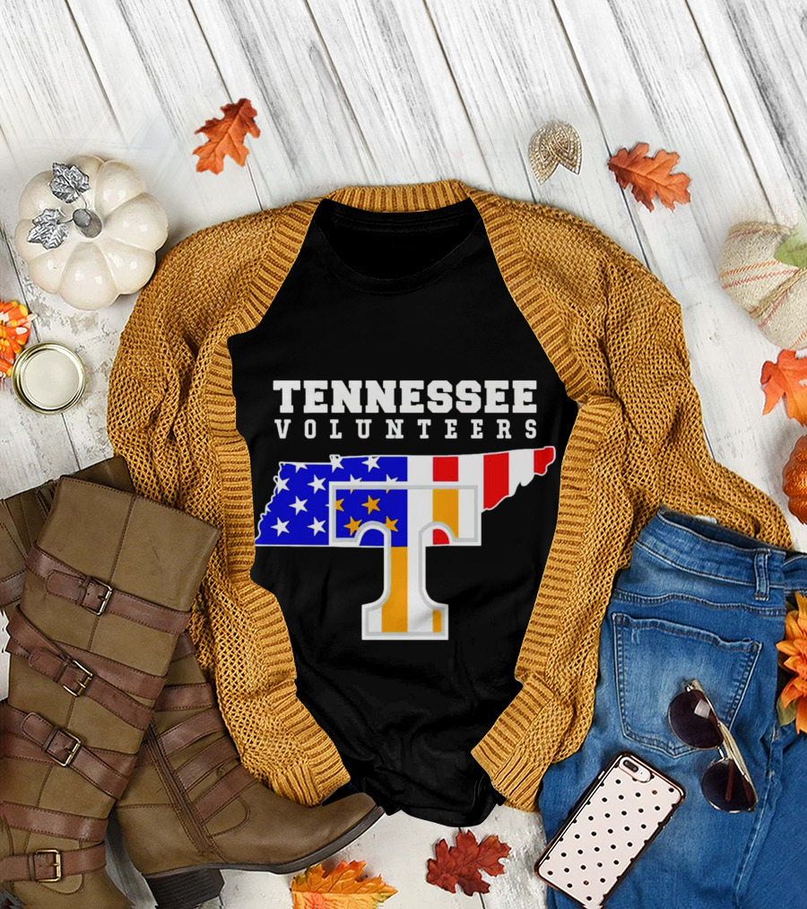 Tennessee Volunteers American Flag Map T T-Shirt