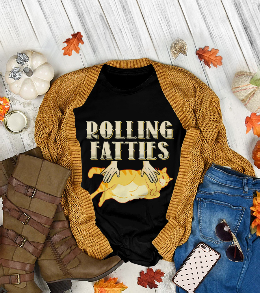 Rolling Fatties Cat with Hands T-Shirt