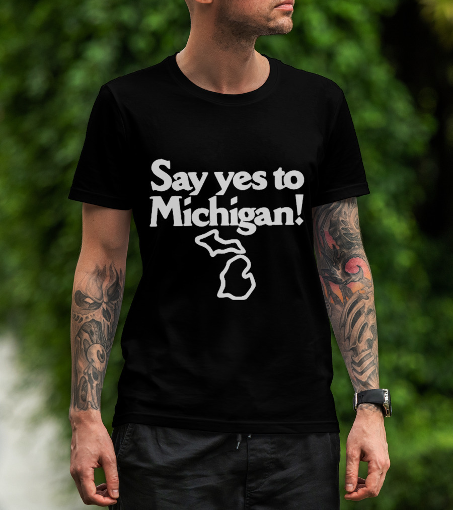 Jack White Say Yes To Michigan Outline T-Shirt