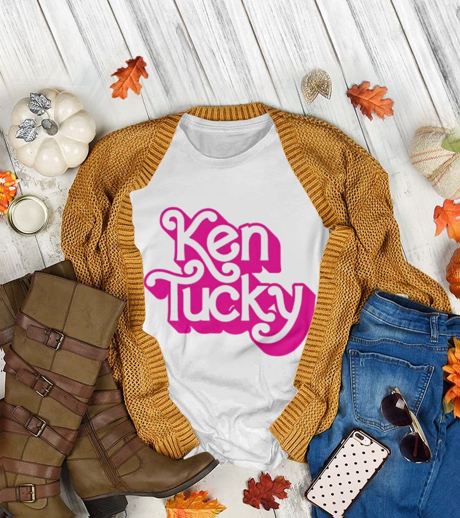 Ken Tucky Ken-Ergy Barbie Retro Bold Pink Letters T-Shirt