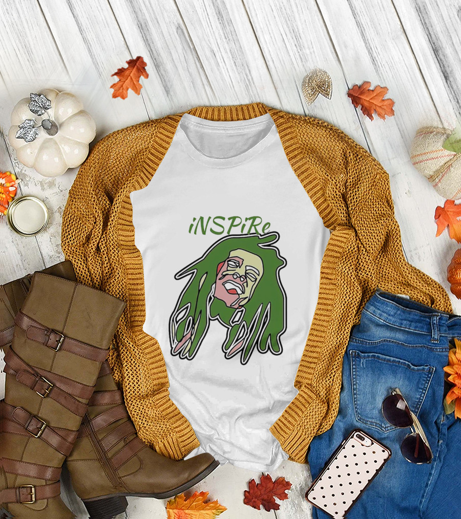 Bob Marley Inspire iNSPiRe Green Hair T-Shirt