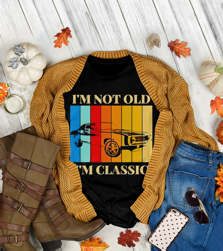 I'm Not Old I'm Classic Vintage Car Stripes T-Shirt