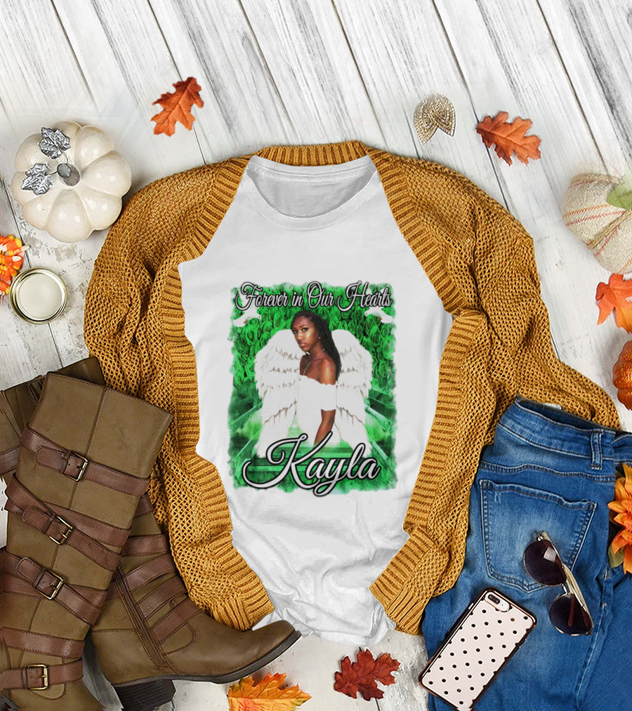 Forever in Our Hearts Kayla Angel Wings and Green T-Shirt