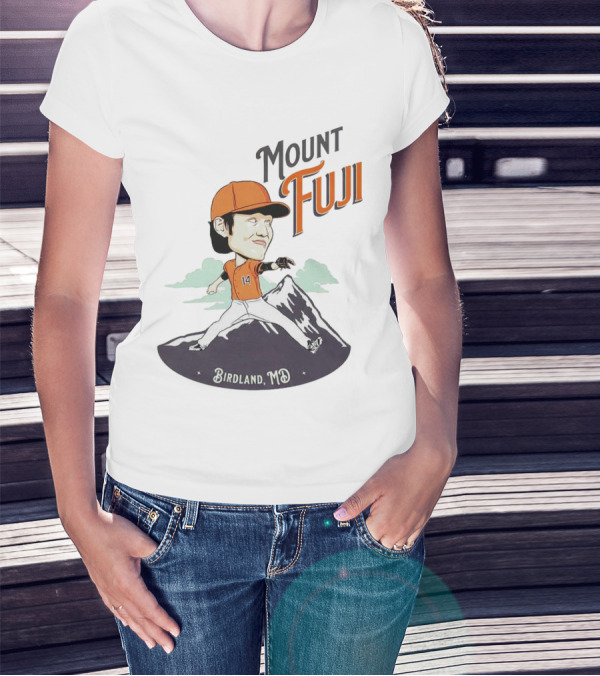 Mount Fuji Birdland MD Baseball Cartoon Character T-Shirt
