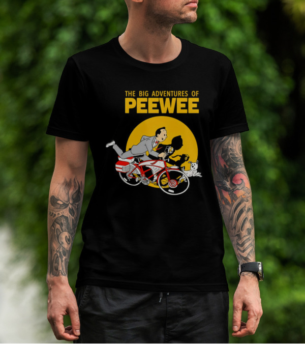 THE BIG ADVENTURES OF PEEWEE BICYCLE RUN WITH FLOWER AND DOG T-Shirt