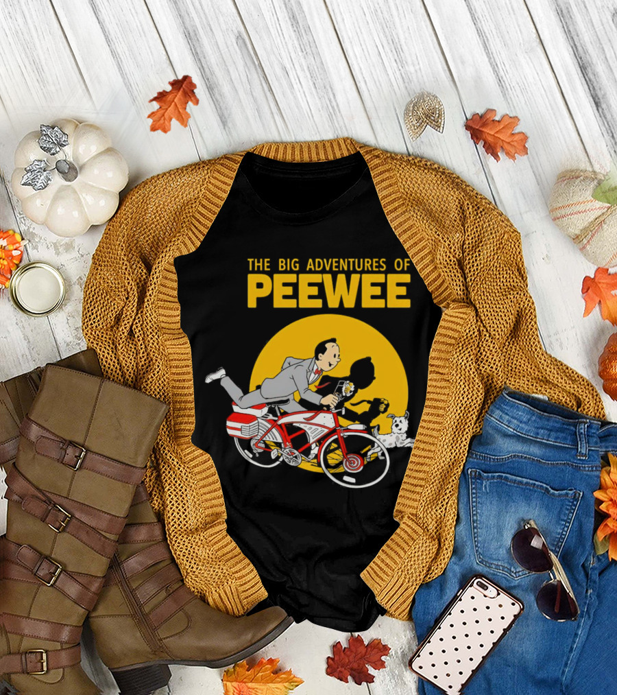 THE BIG ADVENTURES OF PEEWEE BICYCLE RUN WITH FLOWER AND DOG T-Shirt