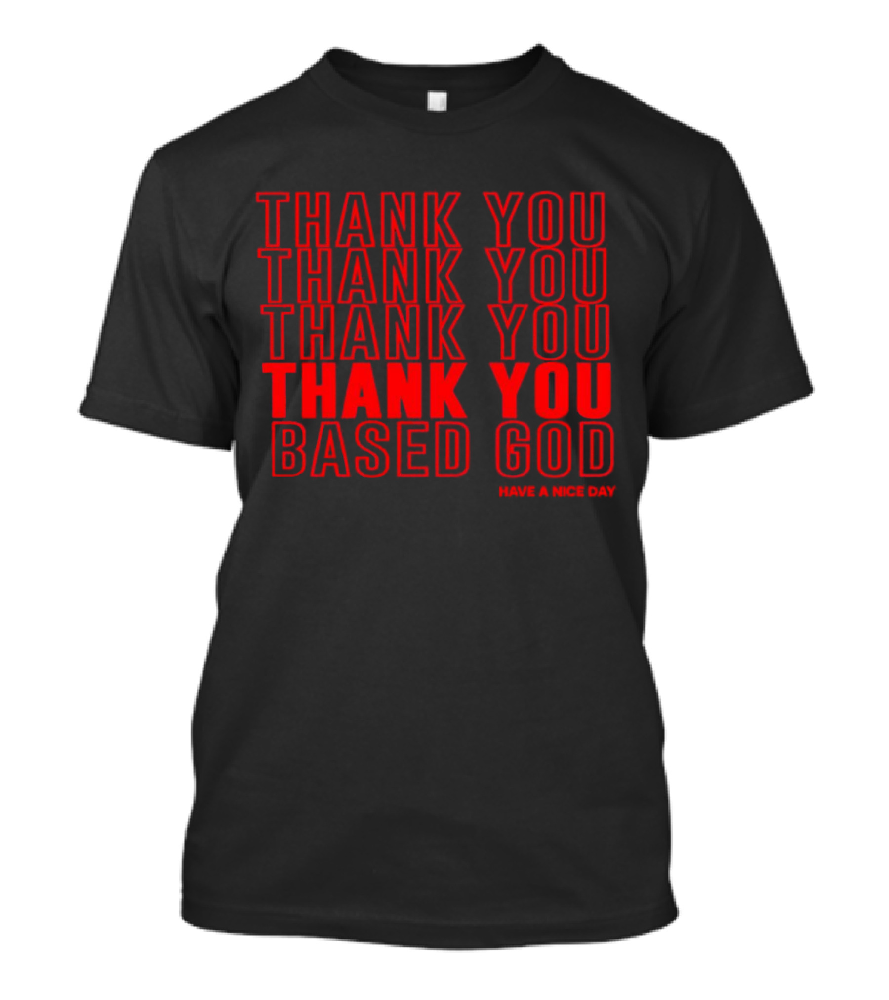 Thank You Based God Repeated Message Have A Nice Day T-Shirt