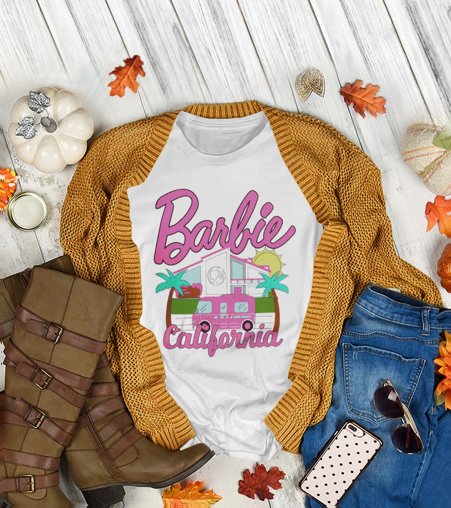Barbie Dreamhouse California Camper with Palm Trees and Sun T-Shirt