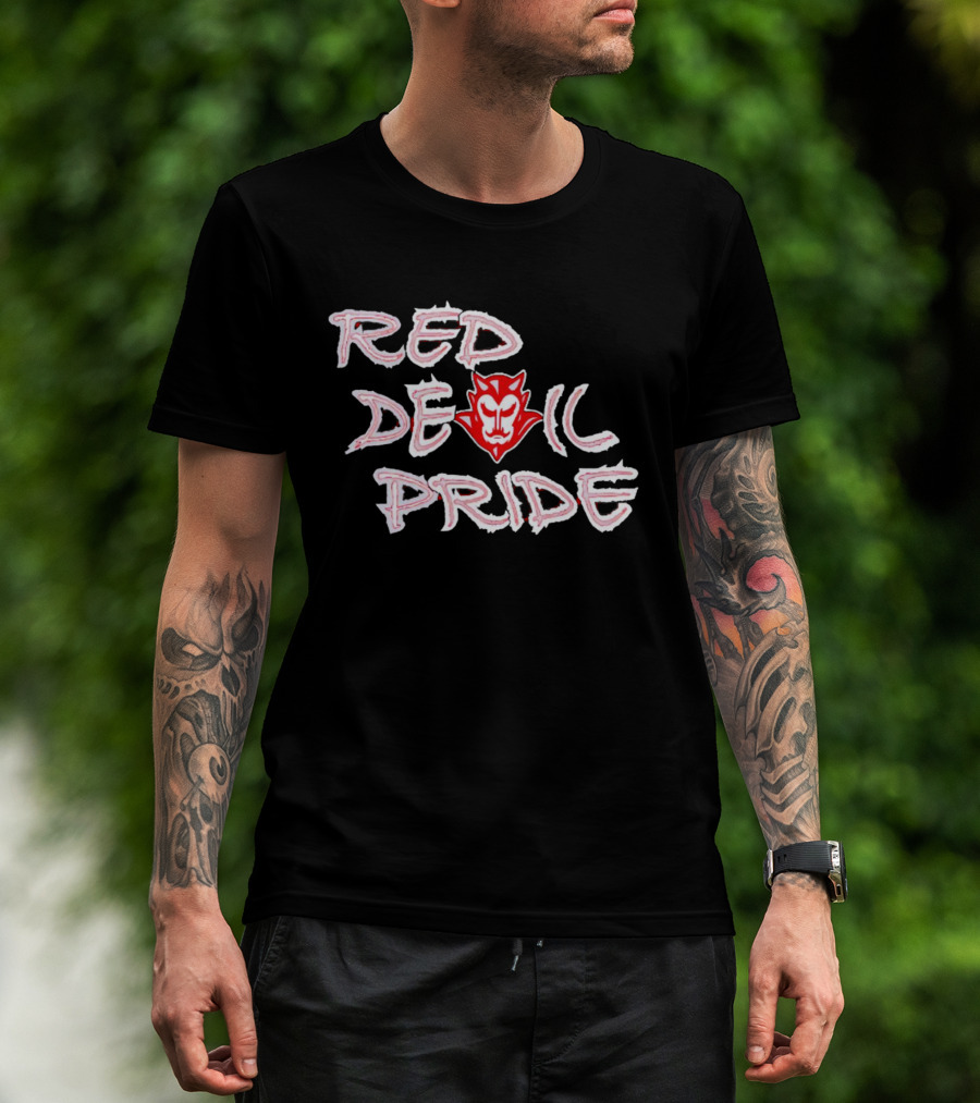 Red Devil Pride Iconic Symbol And Text T-Shirt