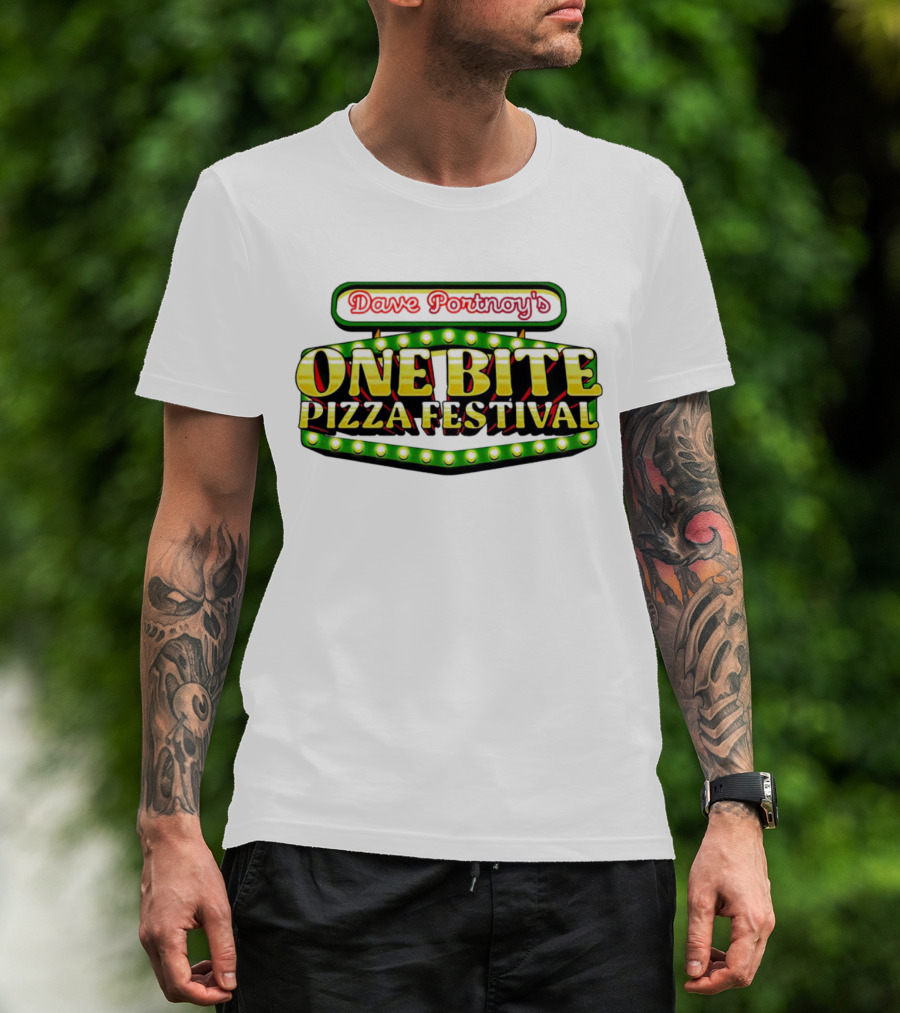 Dave Portnoy's One Bite Pizza Festival Neon Sign Aesthetic T-Shirt