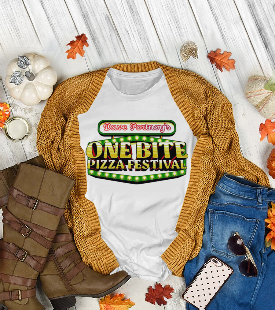 Dave Portnoy's One Bite Pizza Festival Neon Sign Aesthetic T-Shirt
