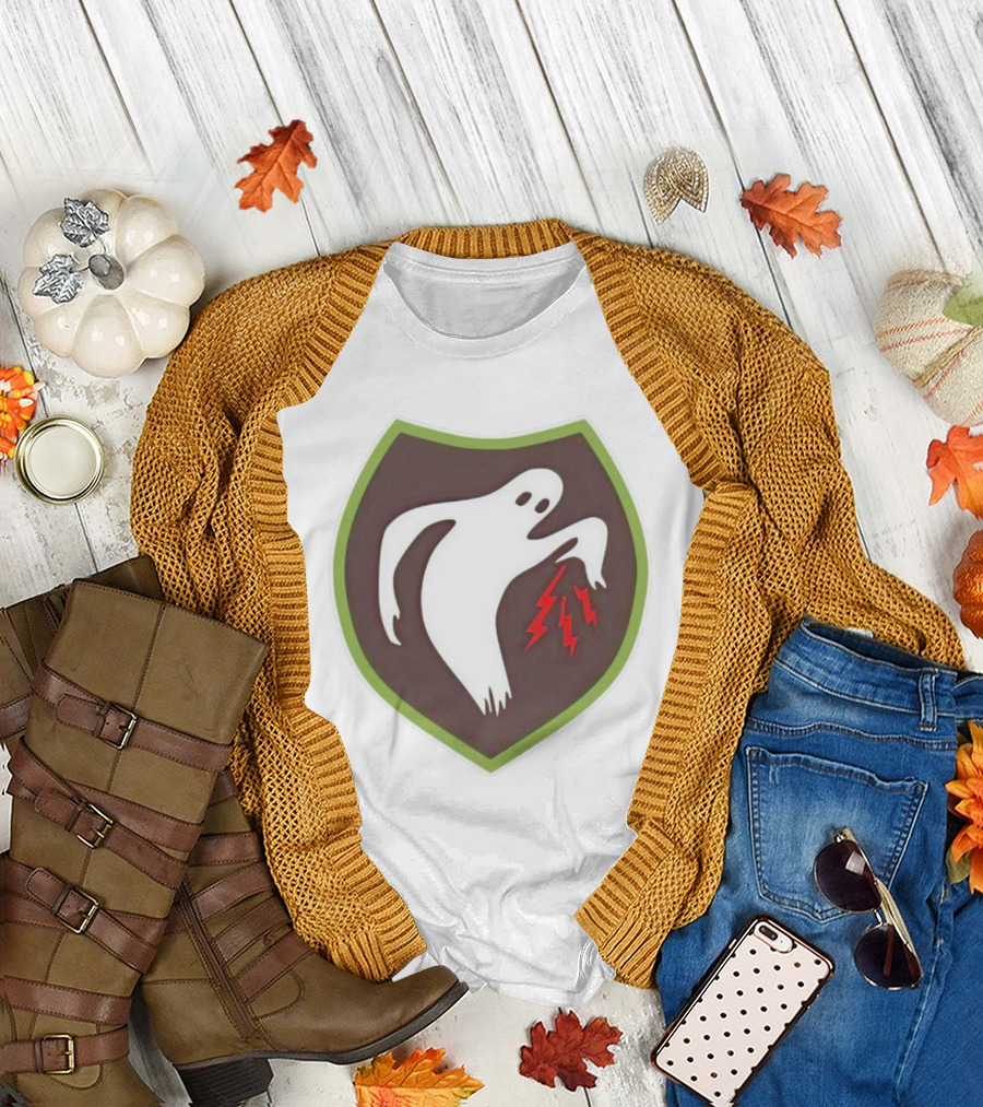 Ghost Army Shield Emblem with Lightning Bolts T-Shirt
