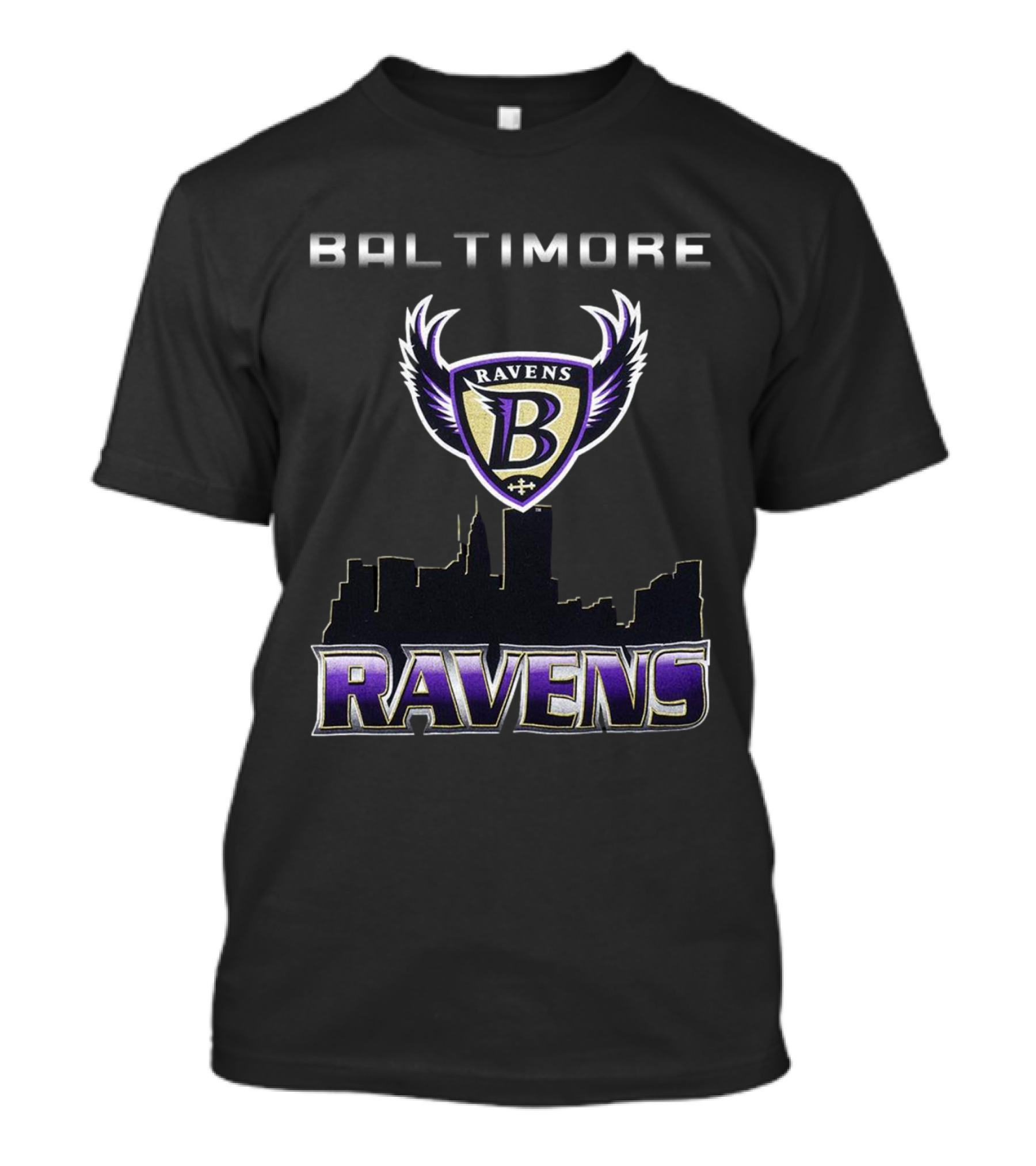 Baltimore Ravens Skyline Logo Vintage Ravens T-Shirt