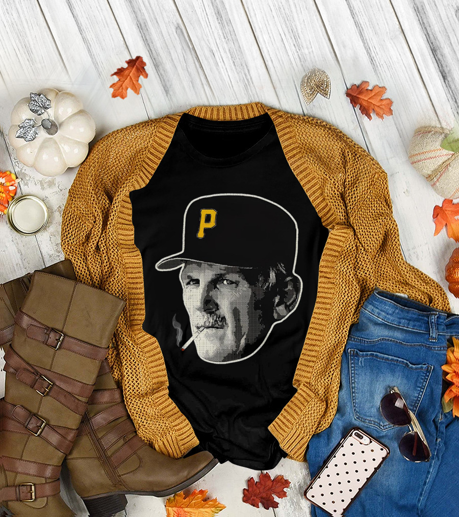 Jim Leyland Pittsburgh Pirates Manager Smoking Icon Baseball Cap T-Shirt