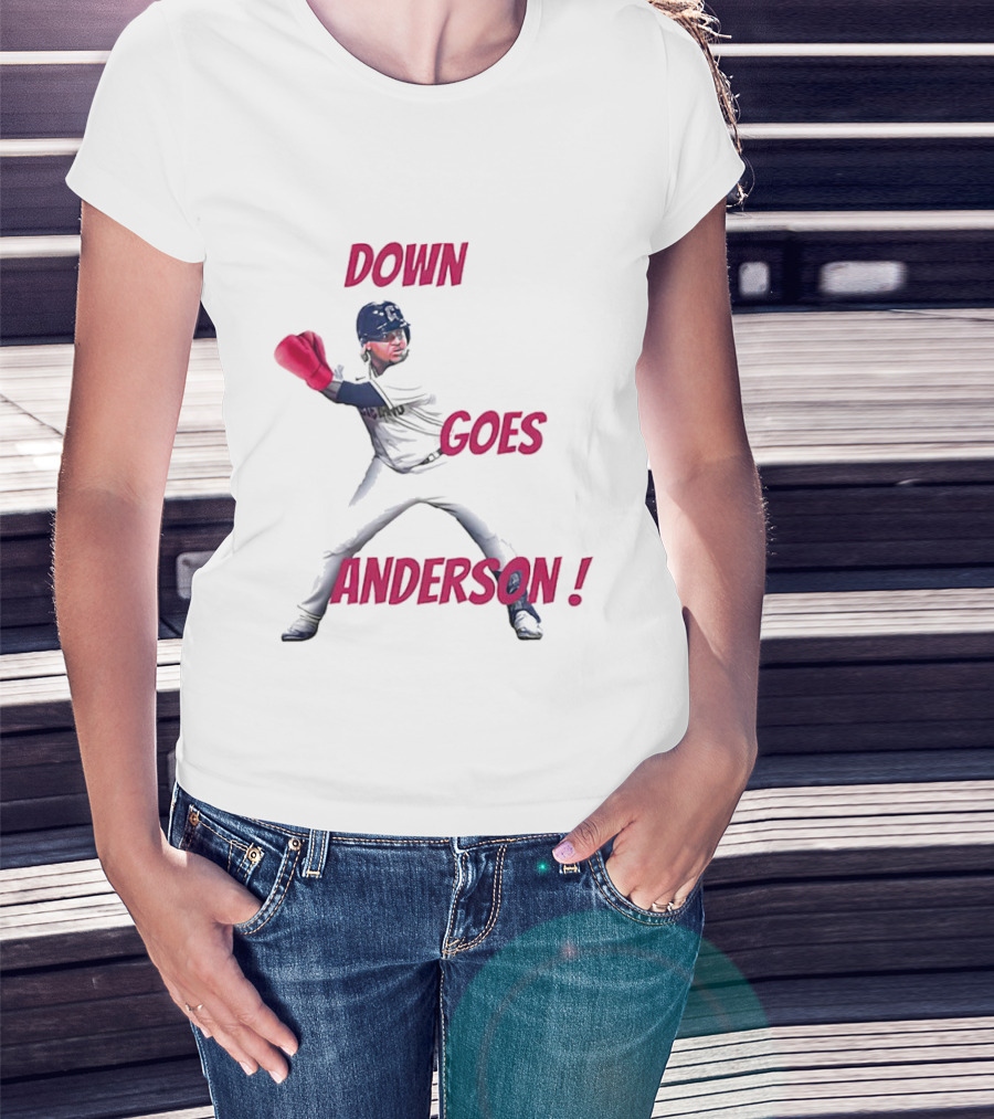 Down Goes Anderson Jose Ramirez Baseball Punch T-Shirt