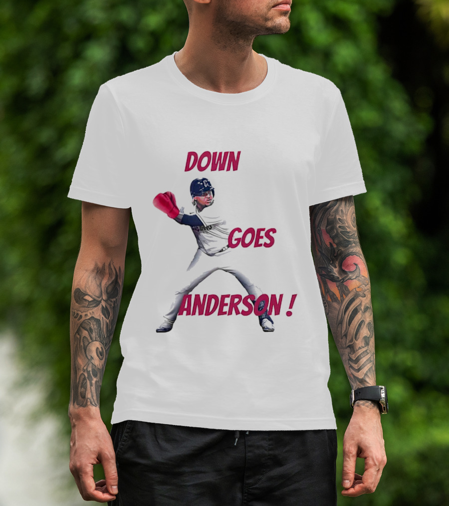 Down Goes Anderson Jose Ramirez Baseball Punch T-Shirt