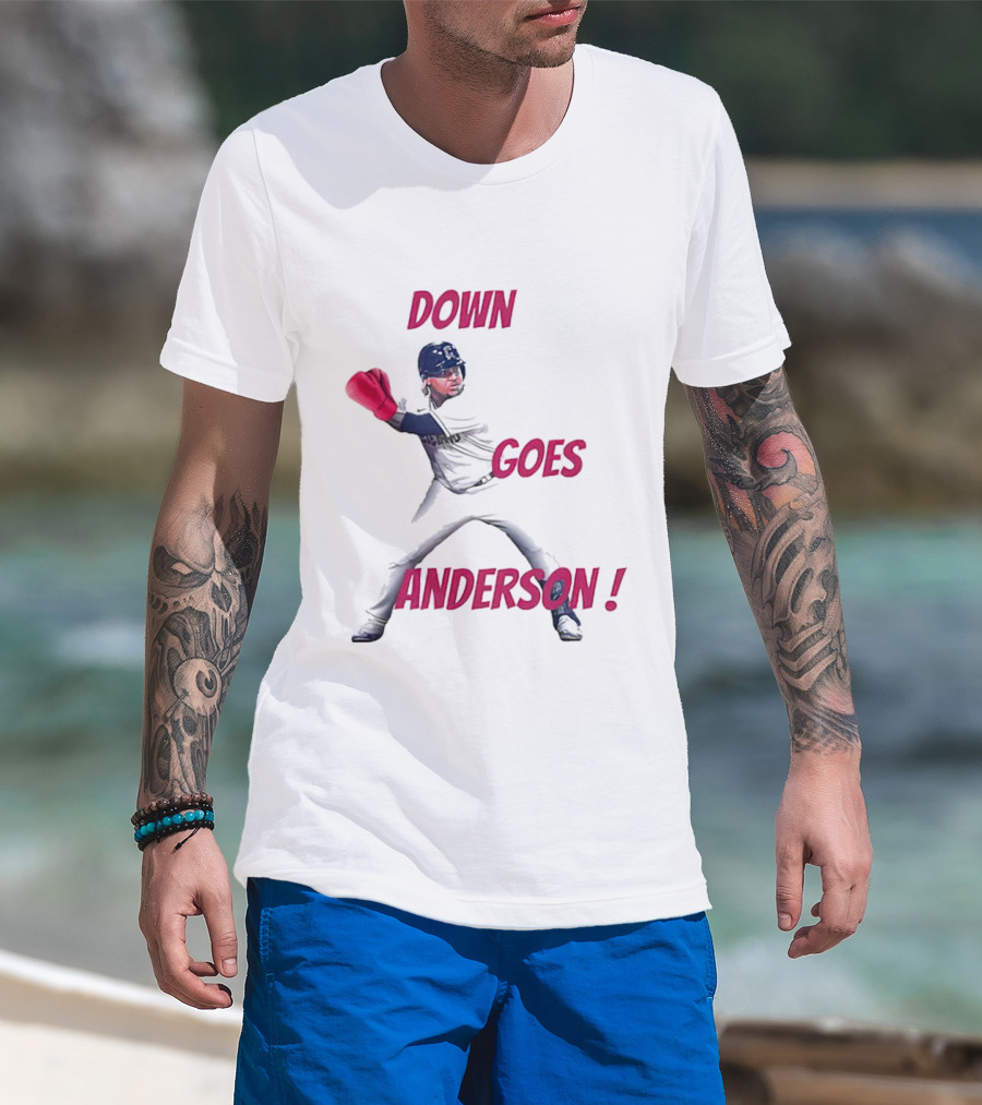 Down Goes Anderson Jose Ramirez Baseball Punch T-Shirt