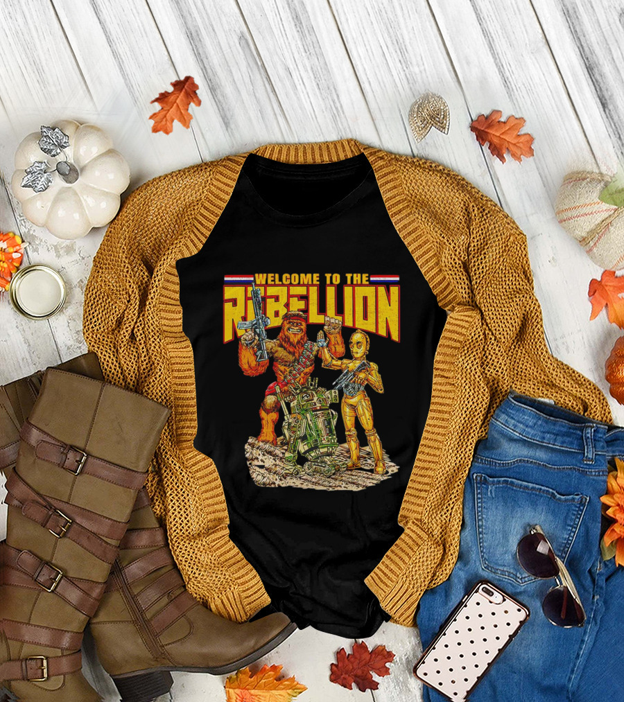 Welcome to the Rebellion Chewbacca C-3PO R2-D2 T-Shirt