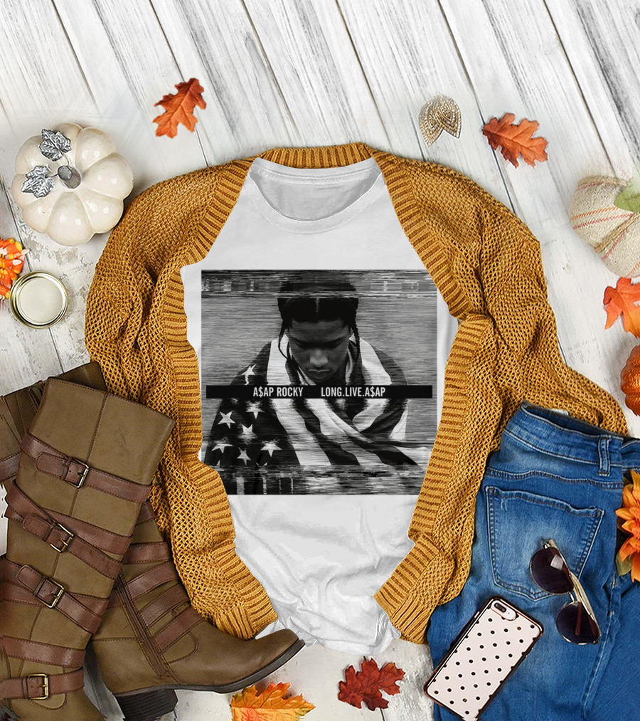 ASAP Rocky Wrapped in American Flag Long Live ASAP T-Shirt