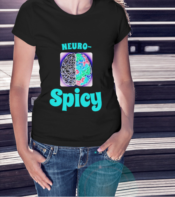 Neuro-Spicy Brains Vibrant Colorful Brain T-Shirt
