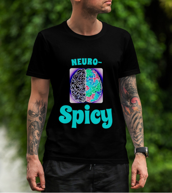 Neuro-Spicy Brains Vibrant Colorful Brain T-Shirt