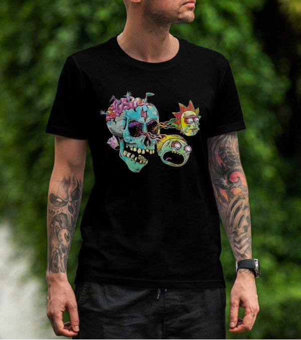 Eyeball Skull Rick And Morty Trippy Surreal Brain Explosion T-Shirt