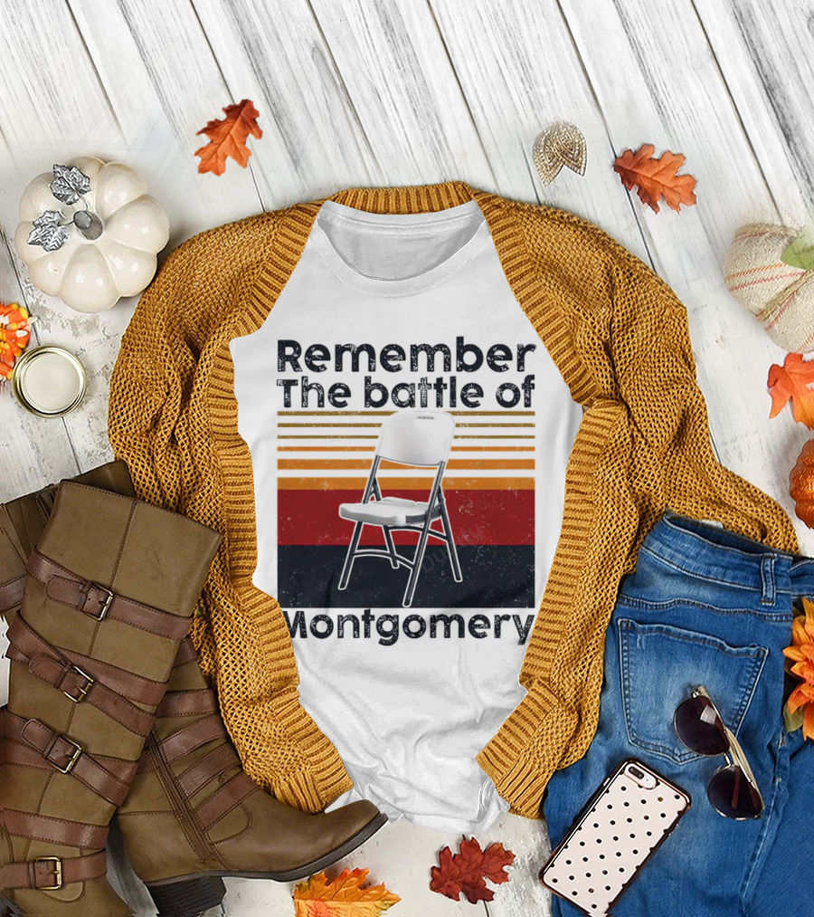 Remember the Battle of Montgomery Vintage Chair Retro Lines T-Shirt
