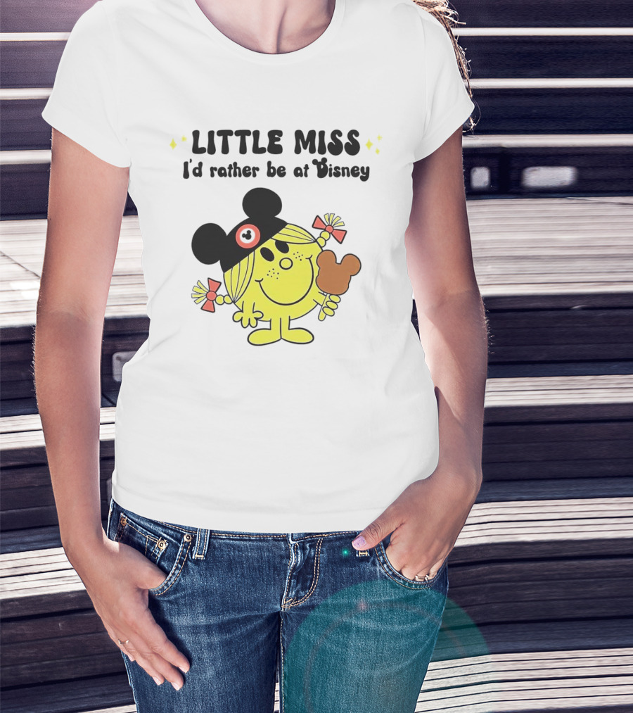 Little Miss I'd Rather Be At Disney With Mickey Ears And Treat T-Shirt