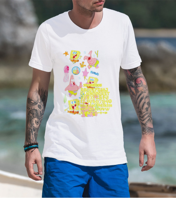 Spongebob Squarepants Patrick Star Jellyfish ABC Halloween Fun T-Shirt