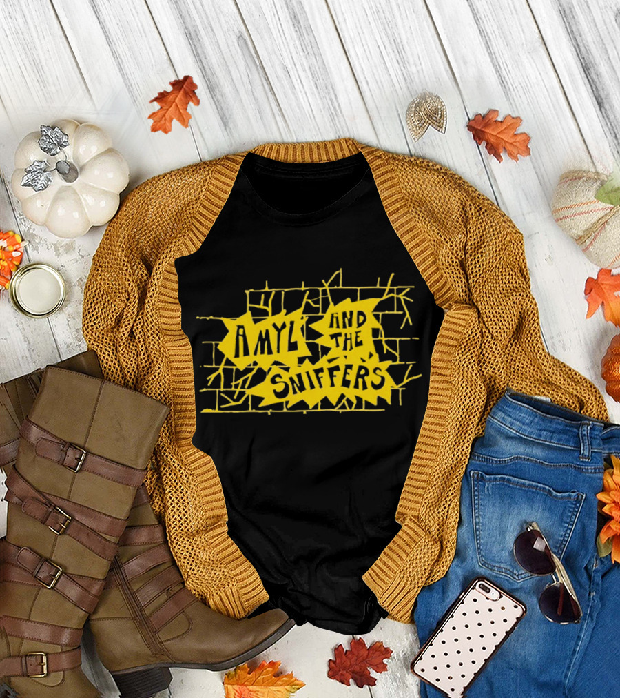 Amyl and the Sniffers Yellow Brick Wall Burst T-Shirt