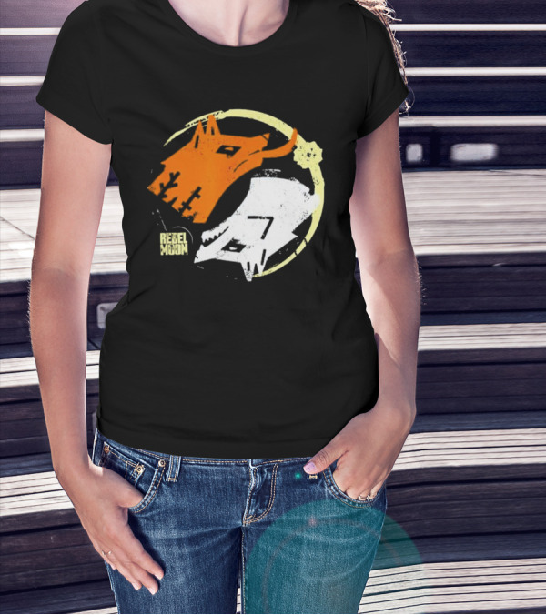 Rebel Moon Wolf Head Yin Yang T-Shirt