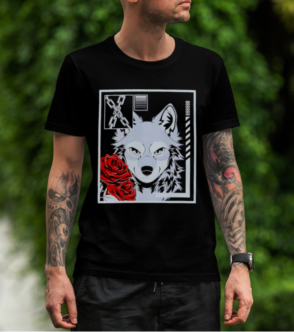 Wolf Rose Chains Red 88888 T-Shirt