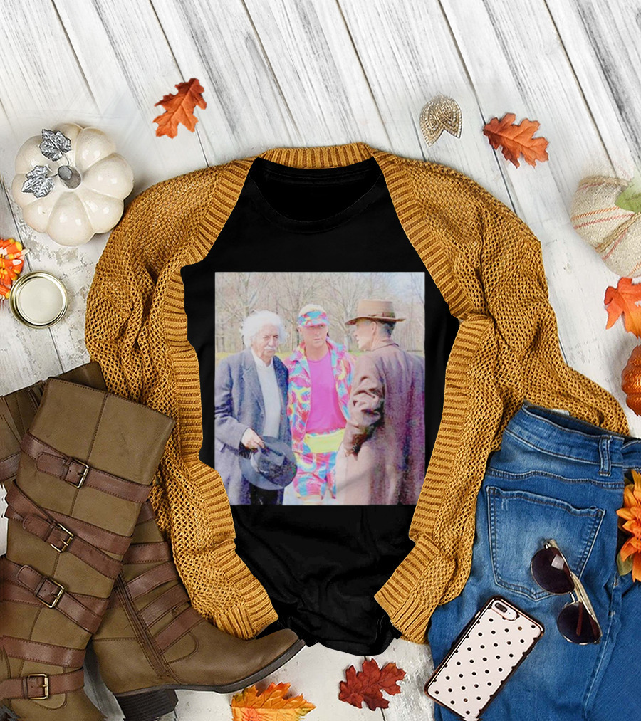 Albert Einstein Oppenheimer Ken Barbie Funny Barbenheimer Iconic Meeting T-Shirt