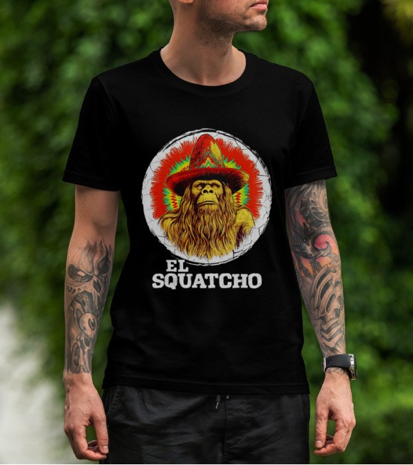 El Squatcho Psychedelic Sombrero Bigfoot T-Shirt