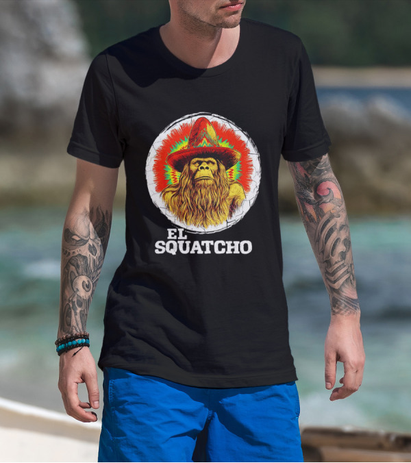 El Squatcho Psychedelic Sombrero Bigfoot T-Shirt