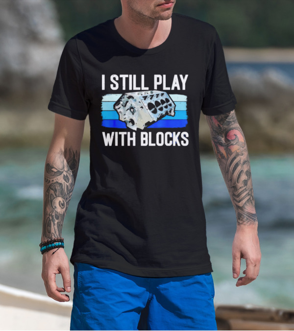 I Still Play With Engine Blocks Retro Car Enthusiast Stripes T-Shirt