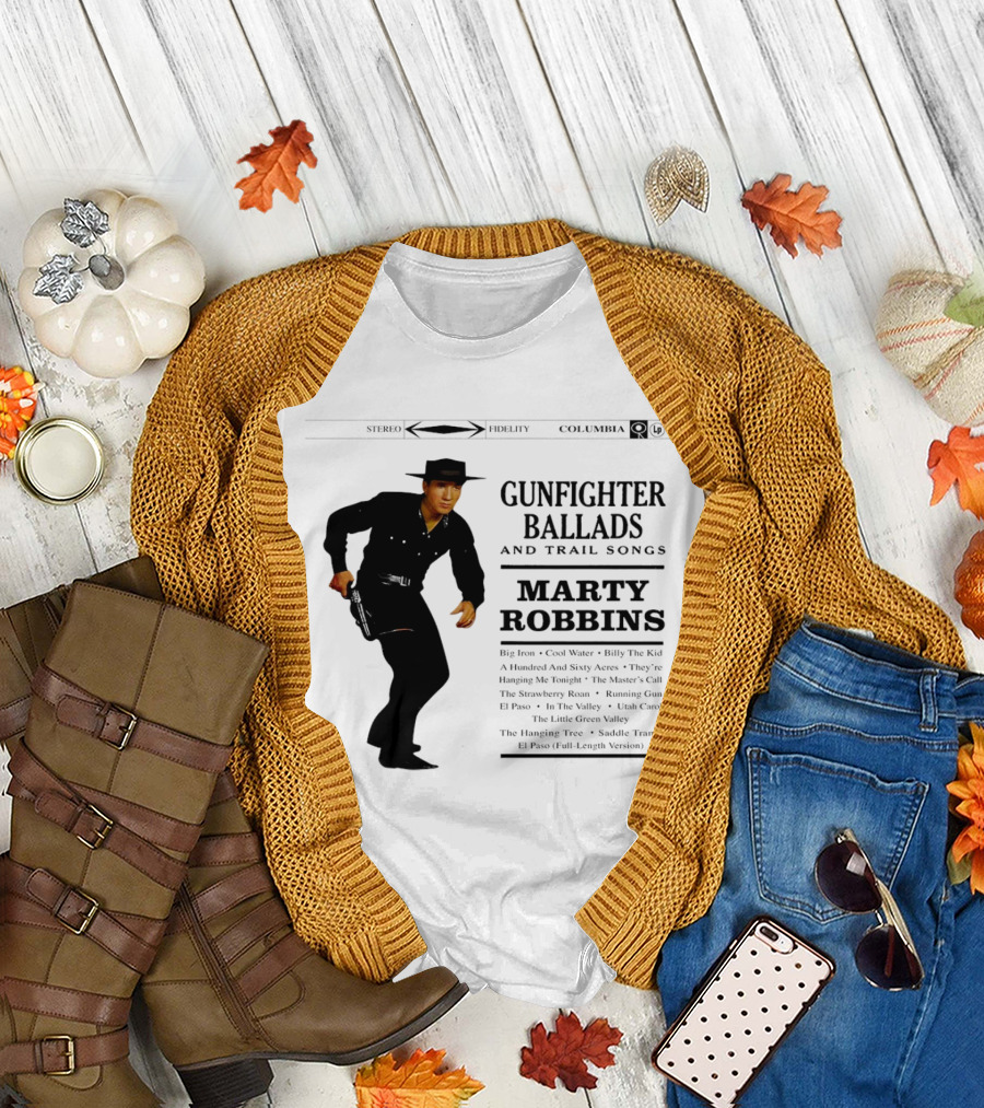 Marty Robbins Gunfighter Ballads and Trail Songs Album Cover Art Columbia T-Shirt