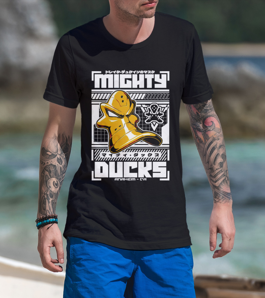 Mighty Ducks Anaheim CA Hockey Mask T-Shirt