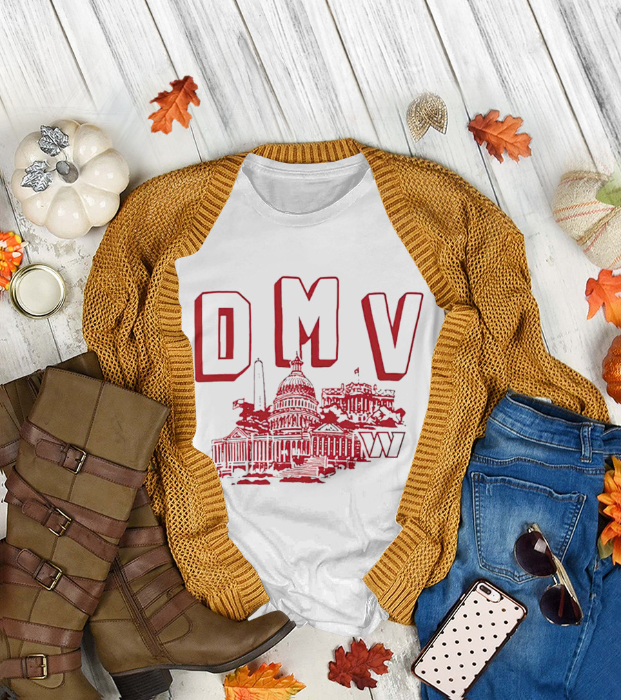 Washington Commanders DMV Capitol Building Sketched T-Shirt